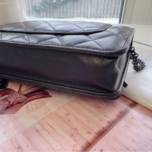 Chanel Aged Calfskin Quilted Reissue Wallet On Chain WOC So Black - Picture 3 of 7